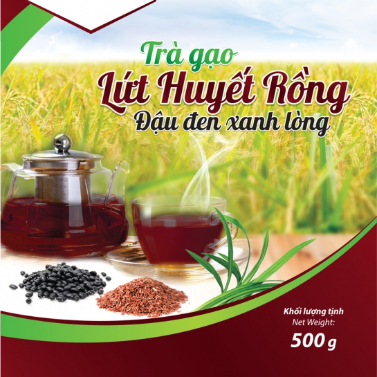 Dragon blood brown rice tea with Green heart black bean