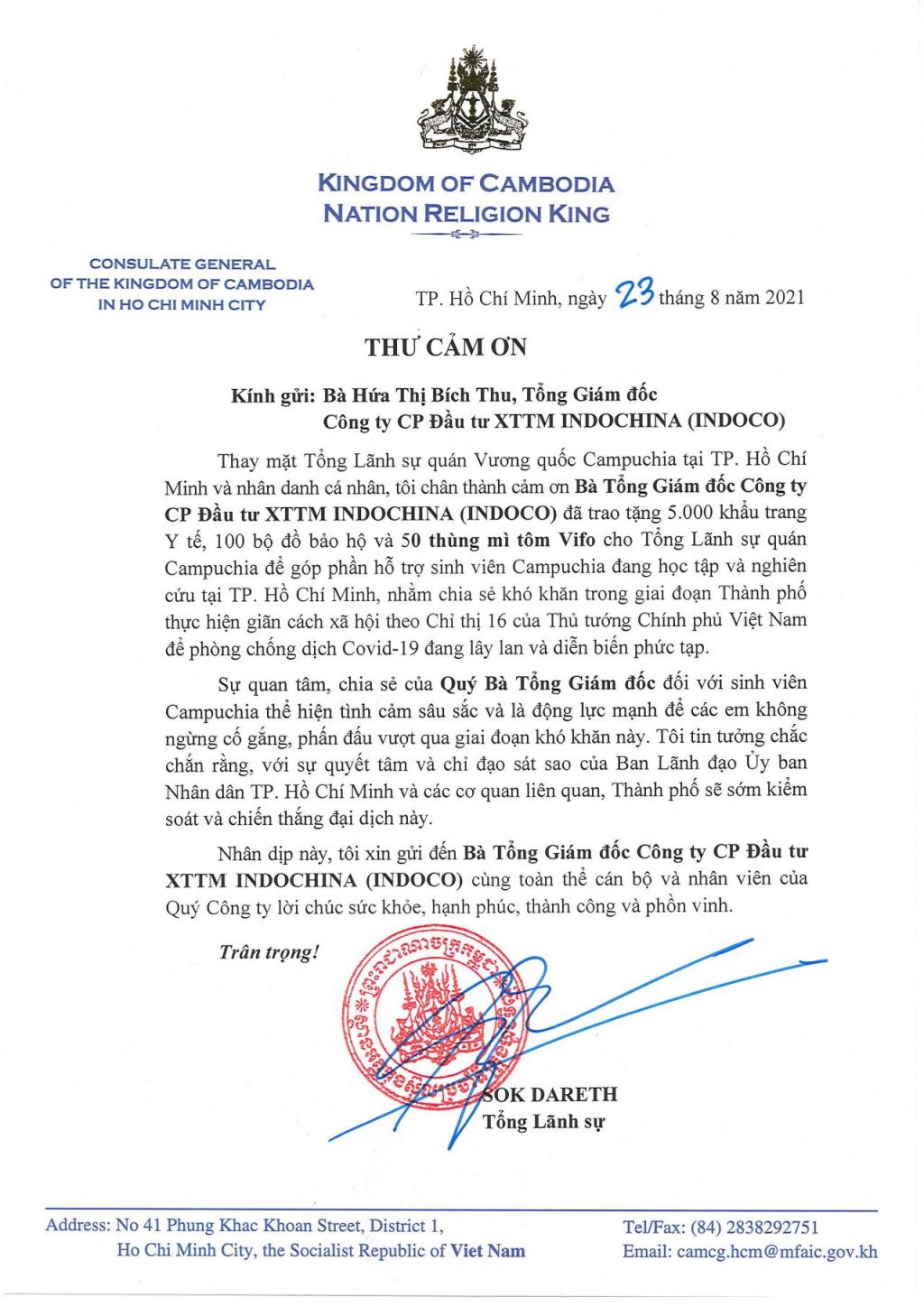 Indochina Holdings hỗ trợ sinh viên Campuchia học tập tại Việt Nam